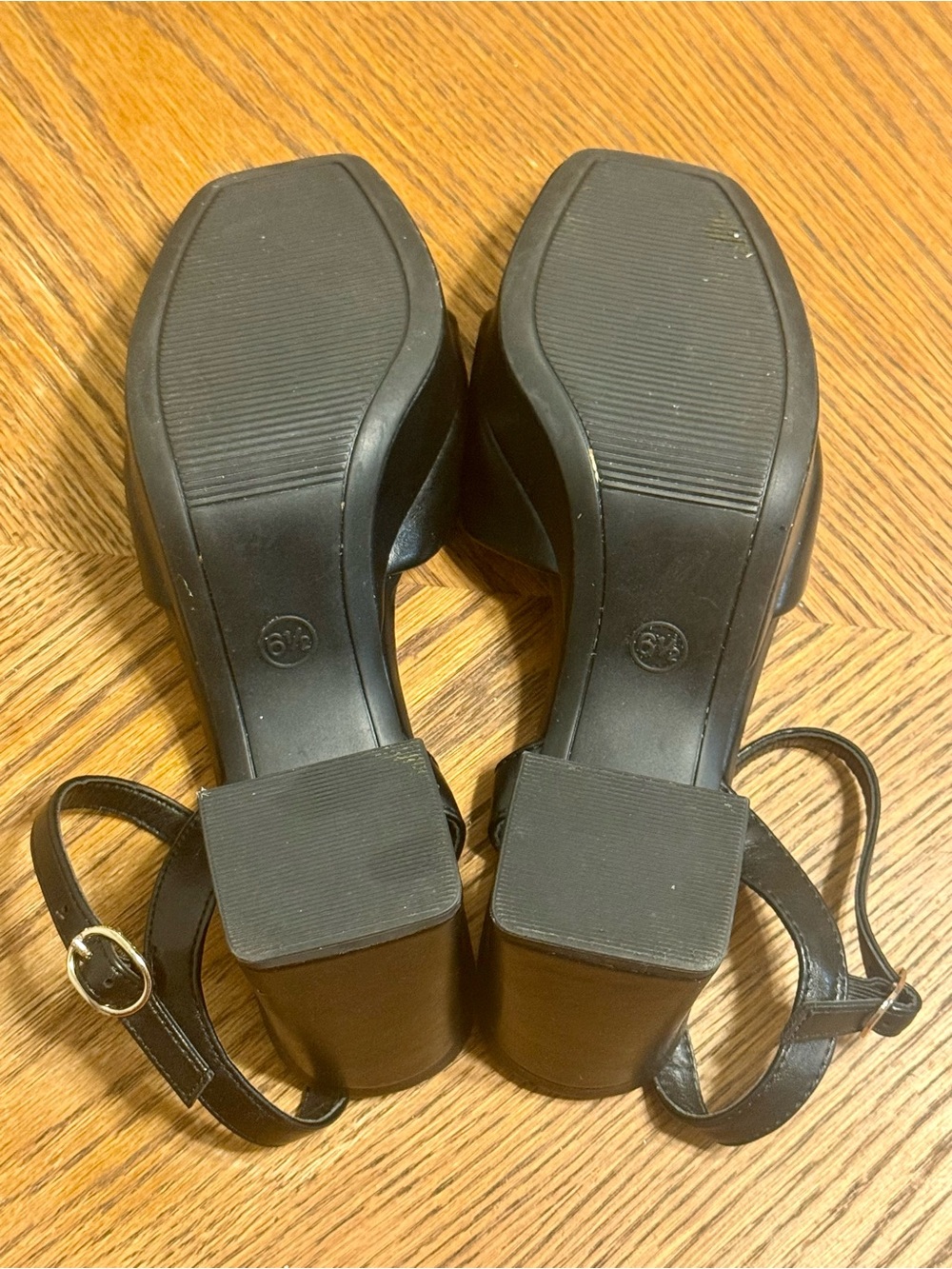 A New Day Black Ankle Strap Platform Heels | Women’s Block Heel Sandals - Picture 7 of 7